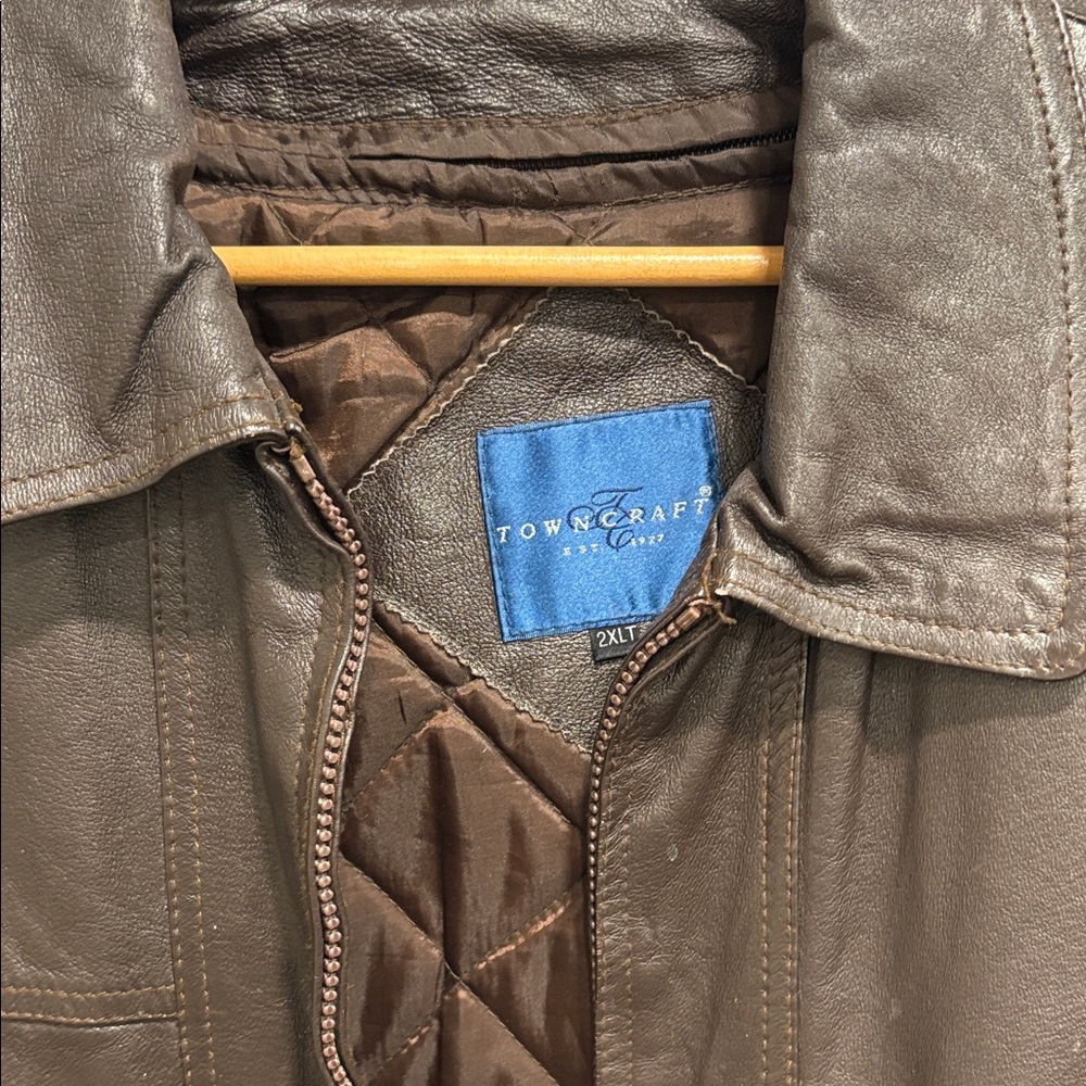 Towncraft Dark Brown Leather Coat